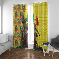 Senegal African Renaissance Monument Window Curtain Ankara Pattern