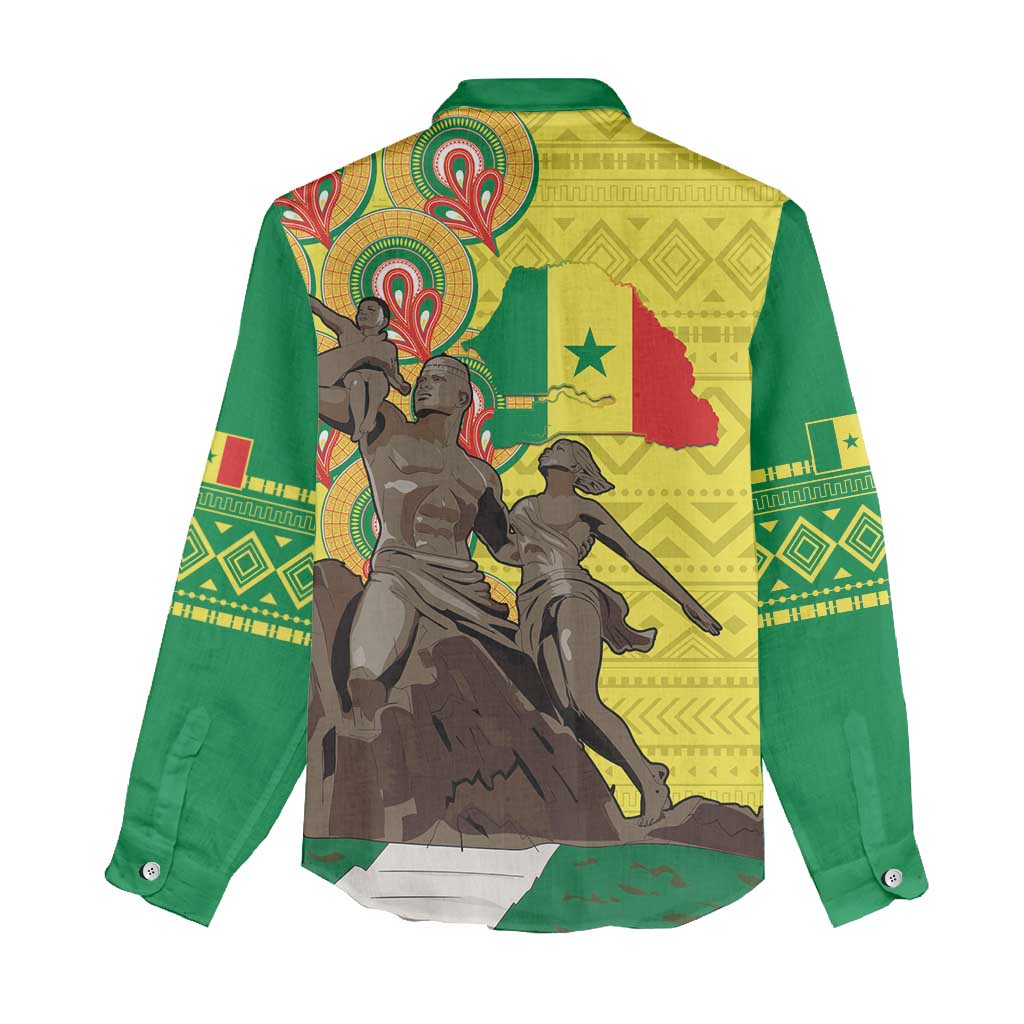 Senegal African Renaissance Monument Women Casual Shirt Ankara Pattern