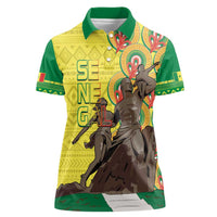 Senegal African Renaissance Monument Women Polo Shirt Ankara Pattern