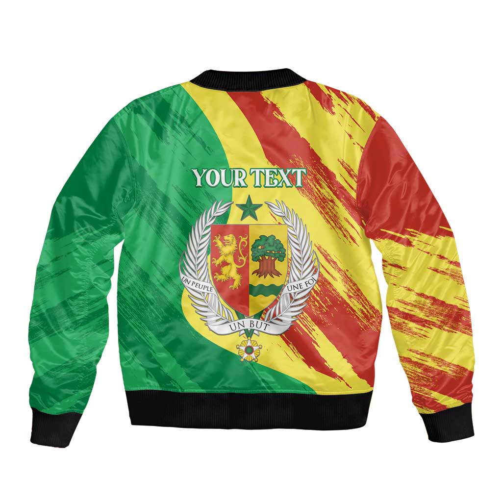 Senegal Independence Day Bomber Jacket Coat Of Arms Grunge Style