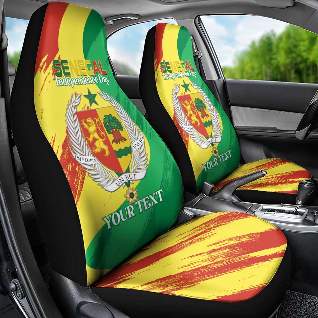 Senegal Independence Day Car Seat Cover Coat Of Arms Grunge Style