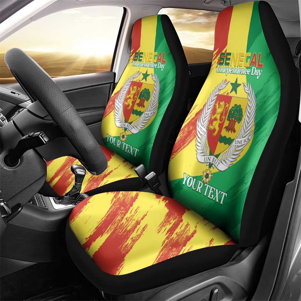 Senegal Independence Day Car Seat Cover Coat Of Arms Grunge Style