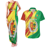 Senegal Independence Day Couples Matching Tank Maxi Dress and Hawaiian Shirt Coat Of Arms Grunge Style