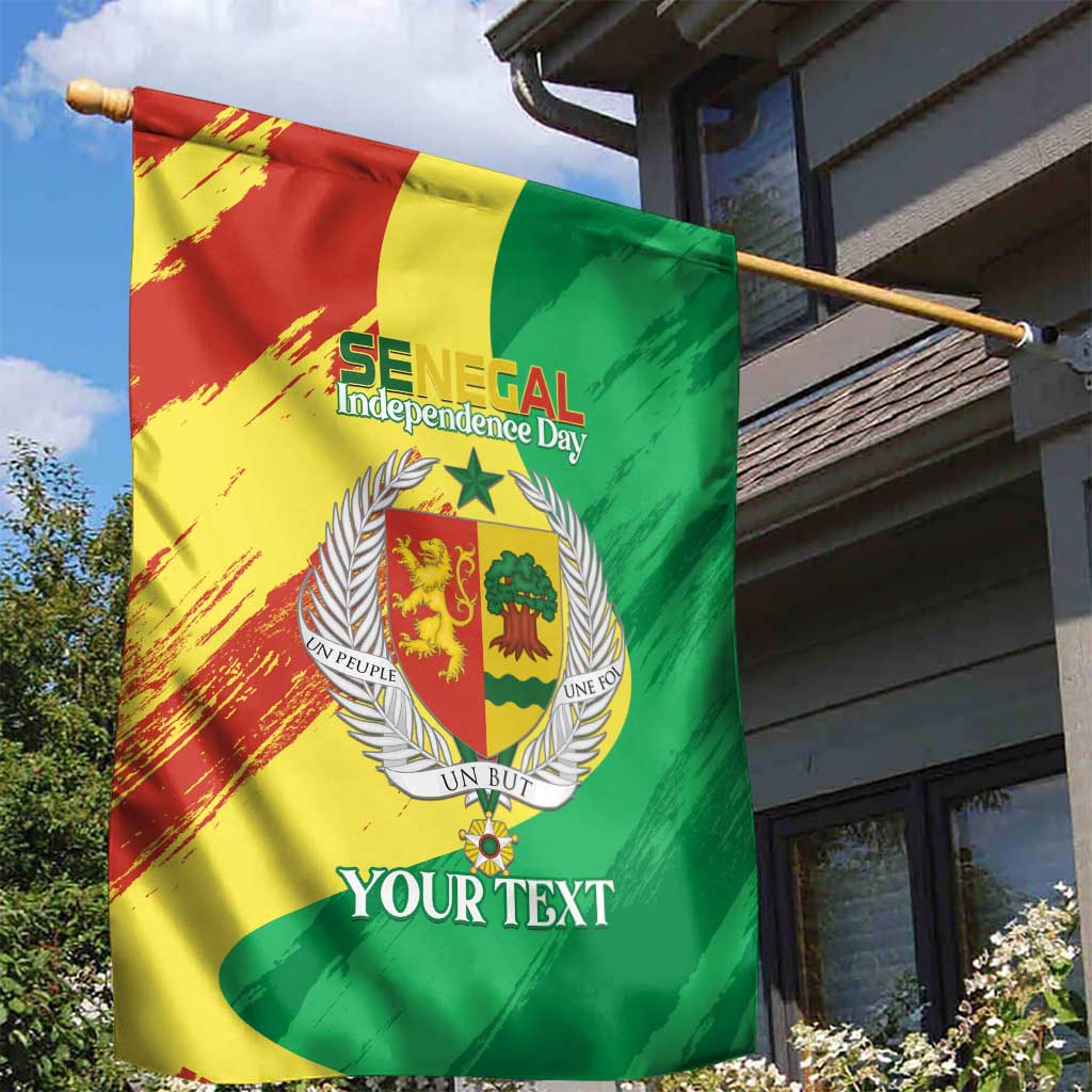Senegal Independence Day Garden Flag Coat Of Arms Grunge Style