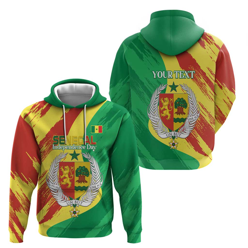 Senegal Independence Day Hoodie Coat Of Arms Grunge Style