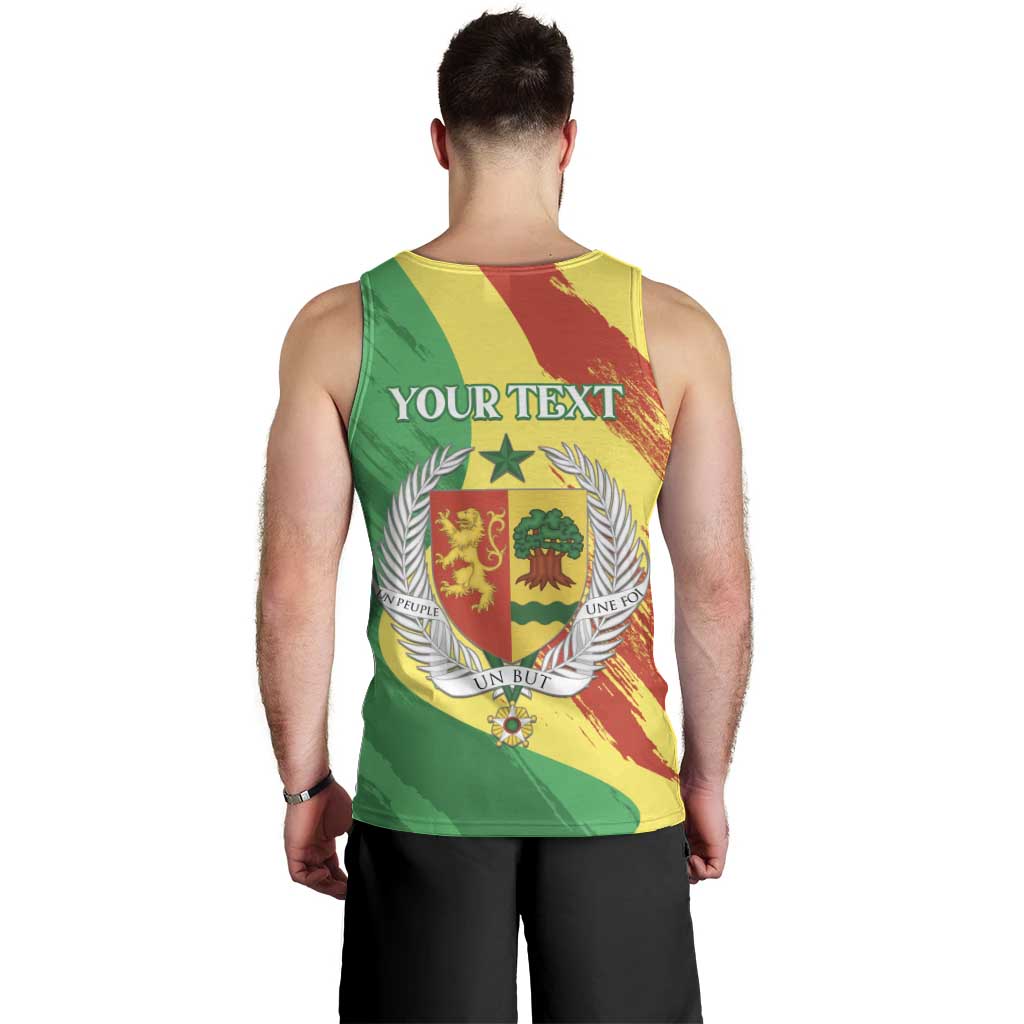 Senegal Independence Day Men Tank Top Coat Of Arms Grunge Style