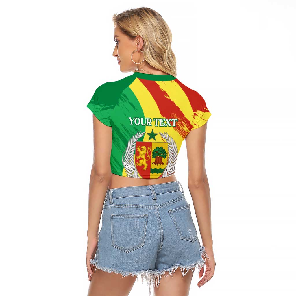 Senegal Independence Day Raglan Cropped T Shirt Coat Of Arms Grunge Style