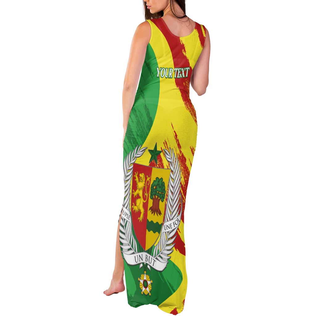 Senegal Independence Day Tank Maxi Dress Coat Of Arms Grunge Style