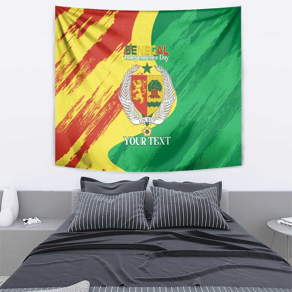 Senegal Independence Day Tapestry Coat Of Arms Grunge Style