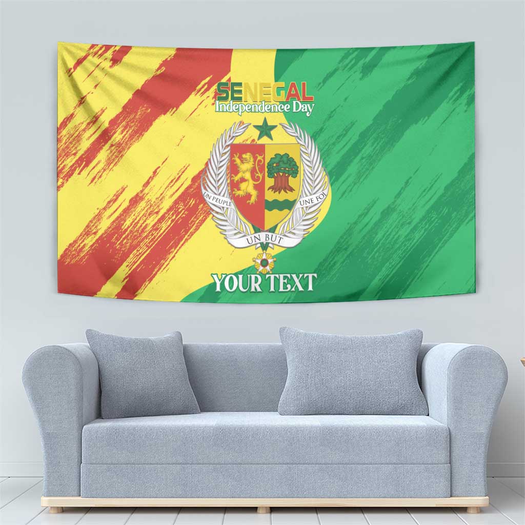 Senegal Independence Day Tapestry Coat Of Arms Grunge Style