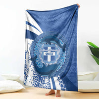 Greece Independence Day Blanket Greek Pattern With Dolphins