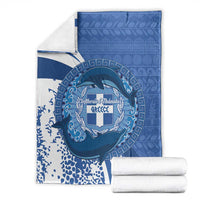 Greece Independence Day Blanket Greek Pattern With Dolphins