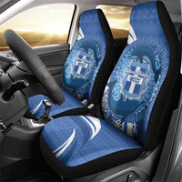 Greece Independence Day Car Seat Cover Greek Pattern With Dolphins