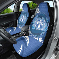 Greece Independence Day Car Seat Cover Greek Pattern With Dolphins