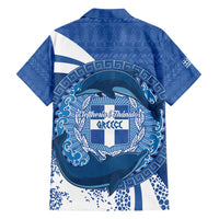 Greece Independence Day Family Matching Long Sleeve Bodycon Dress and Hawaiian Shirt Greek Pattern With Dolphins