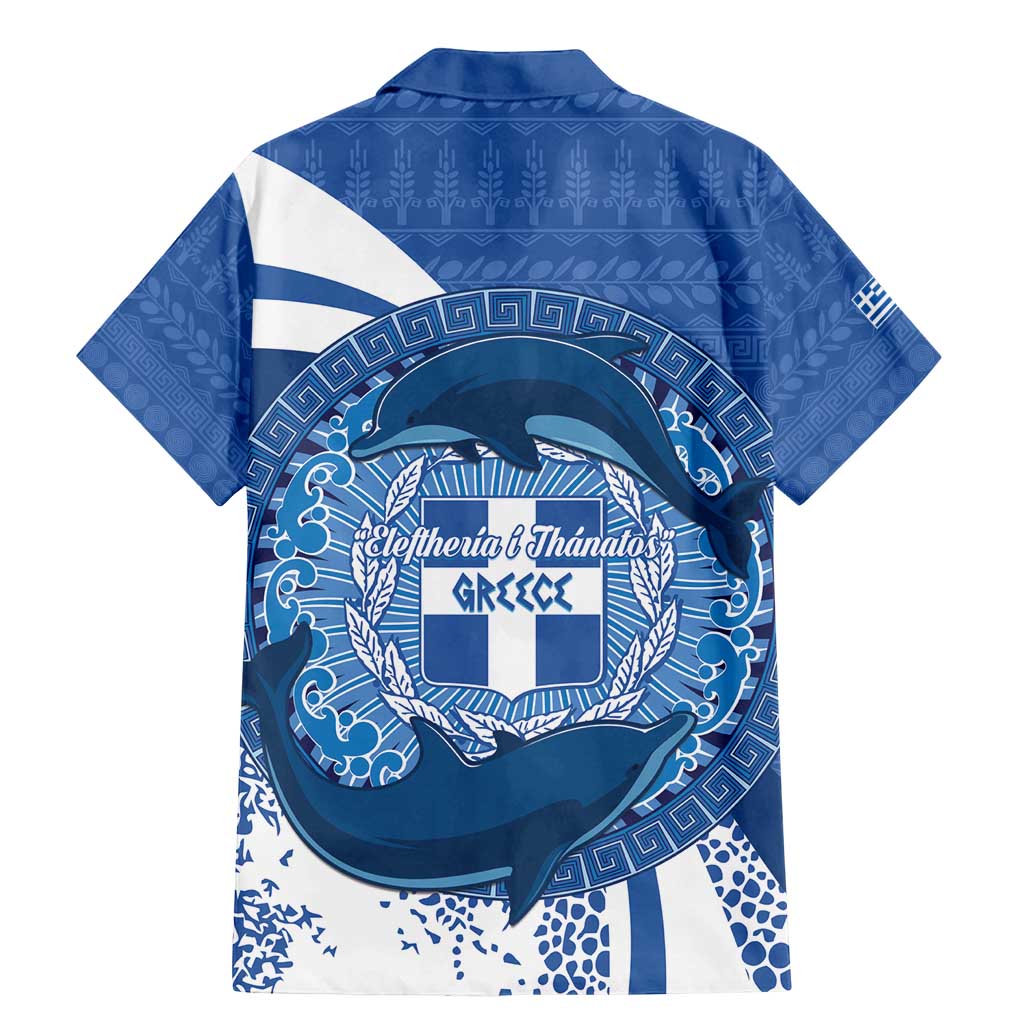 Greece Independence Day Family Matching Mermaid Dress and Hawaiian Shirt Greek Pattern With Dolphins