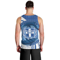 Greece Independence Day Men Tank Top Greek Pattern With Dolphins