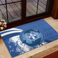 Greece Independence Day Rubber Doormat Greek Pattern With Dolphins