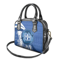 Greece Independence Day Shoulder Handbag Greek Pattern With Dolphins