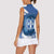 Greece Independence Day Women Sleeveless Polo Shirt Greek Pattern With Dolphins