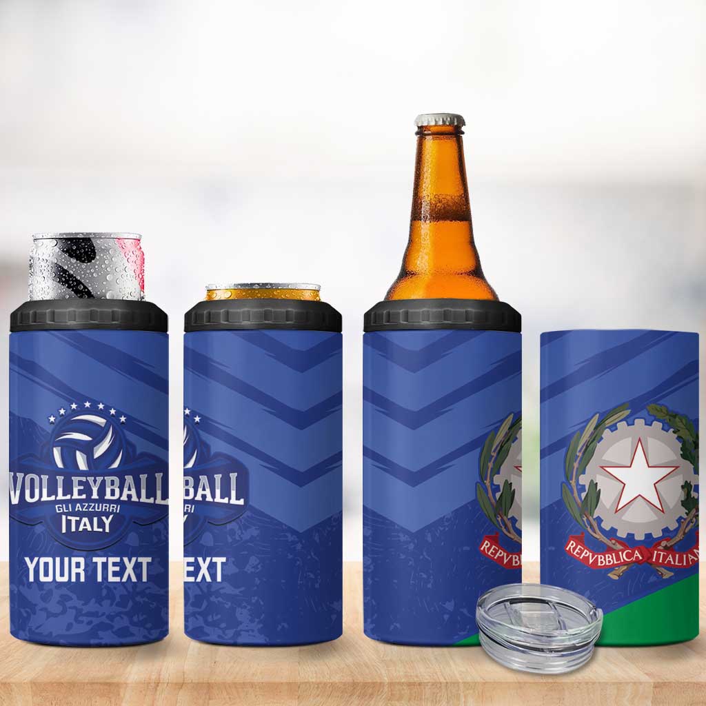 Custom Italy Volleyball 4 in 1 Can Cooler Tumbler 2025 Gli Azzurri