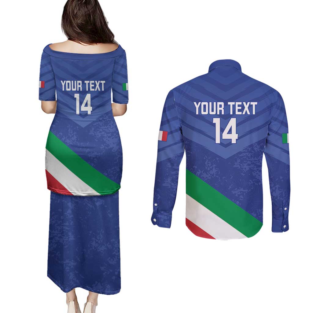 Custom Italy Volleyball Couples Matching Puletasi and Long Sleeve Button Shirt 2025 Gli Azzurri