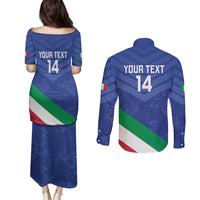 Custom Italy Volleyball Couples Matching Puletasi and Long Sleeve Button Shirt 2025 Gli Azzurri