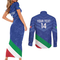 Custom Italy Volleyball Couples Matching Short Sleeve Bodycon Dress and Long Sleeve Button Shirt 2025 Gli Azzurri
