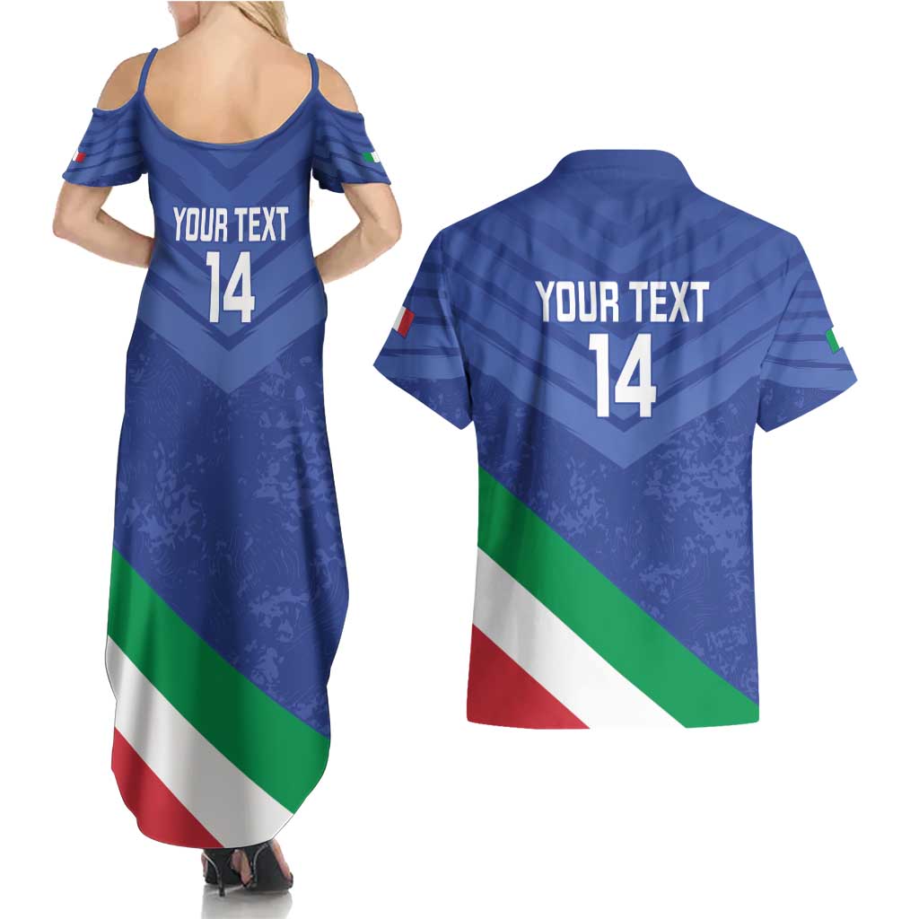 Custom Italy Volleyball Couples Matching Summer Maxi Dress and Hawaiian Shirt 2025 Gli Azzurri