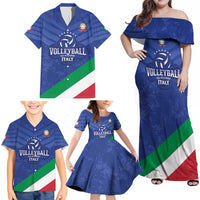 Custom Italy Volleyball Family Matching Off Shoulder Maxi Dress and Hawaiian Shirt 2025 Gli Azzurri