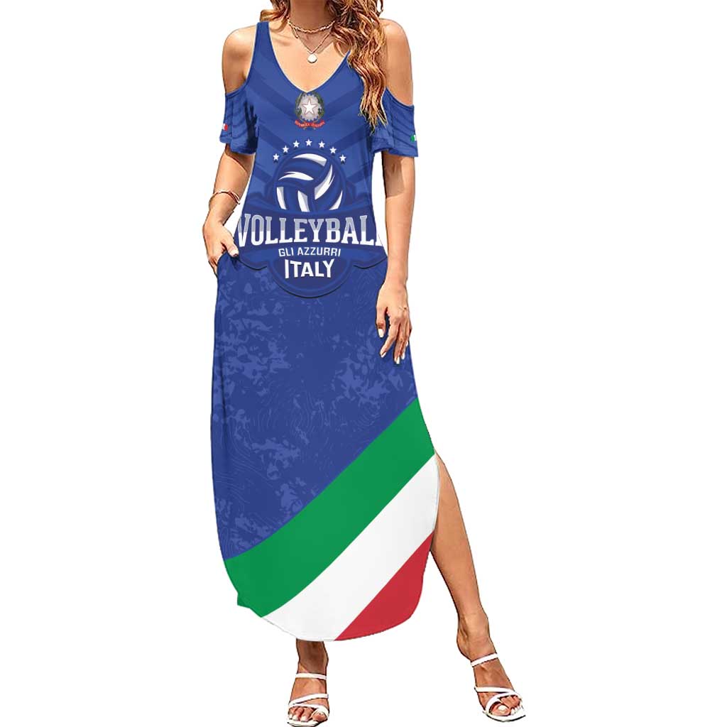 Custom Italy Volleyball Family Matching Summer Maxi Dress and Hawaiian Shirt 2025 Gli Azzurri