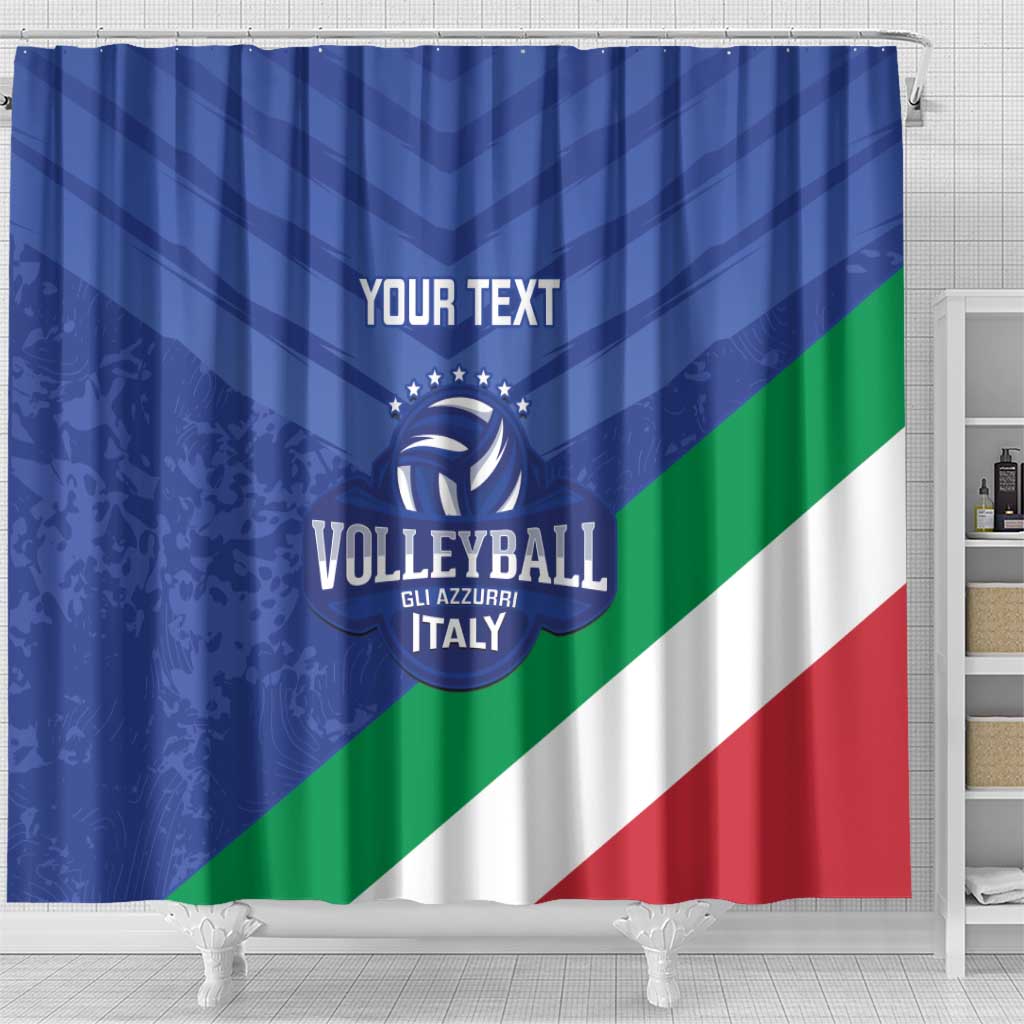 Custom Italy Volleyball Shower Curtain 2025 Gli Azzurri