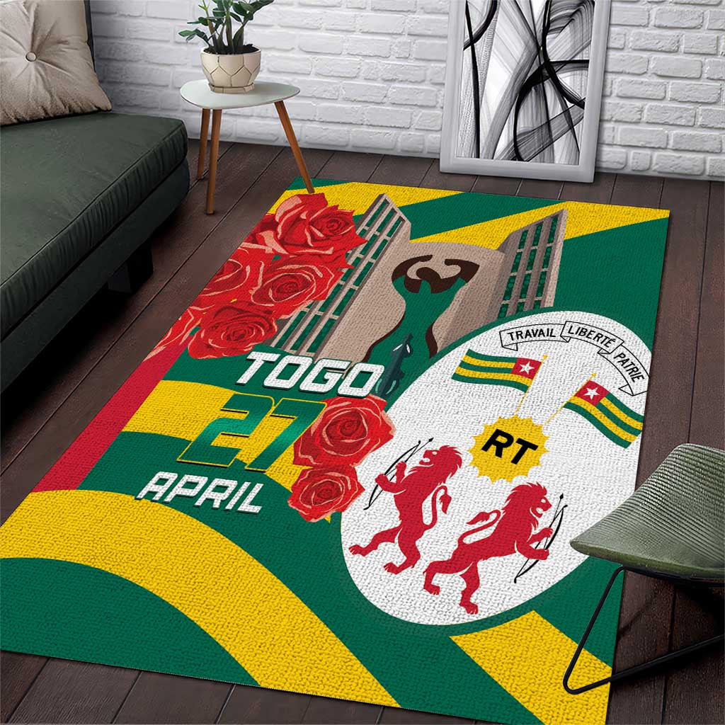 Togo Independence Day Area Rug Happy April 27th Coat Of Arms