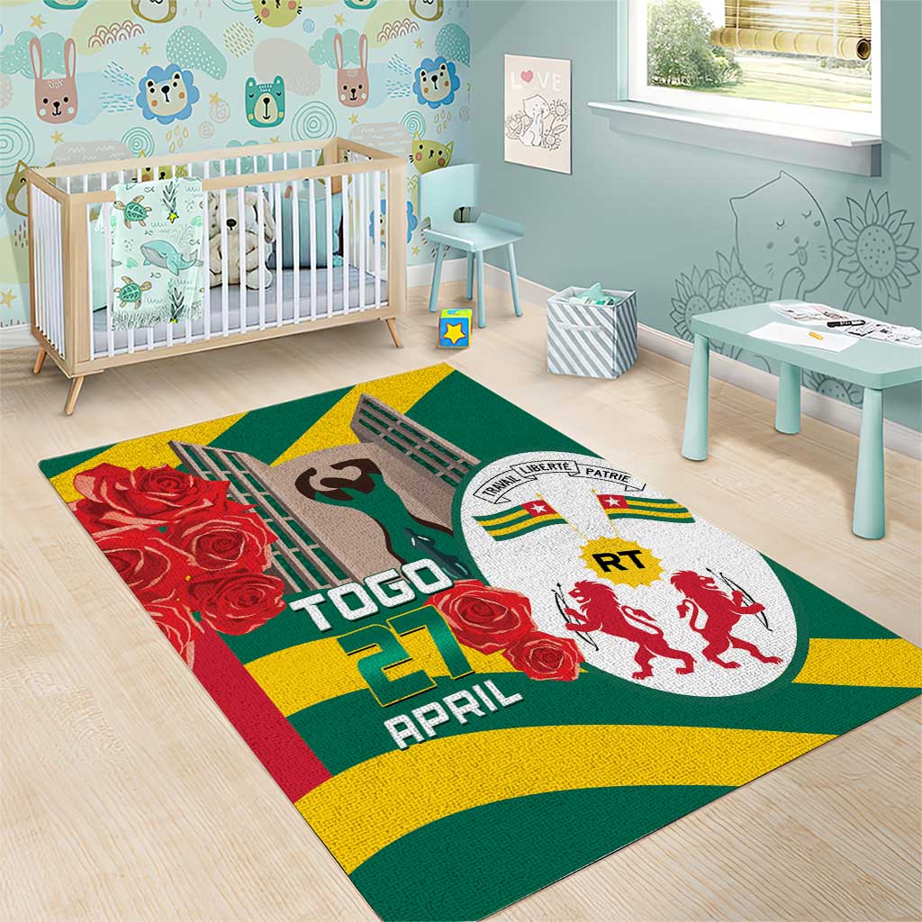 Togo Independence Day Area Rug Happy April 27th Coat Of Arms