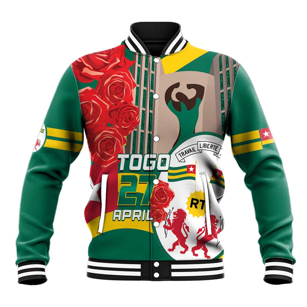 Togo Independence Day Baseball Jacket Happy April 27th Coat Of Arms