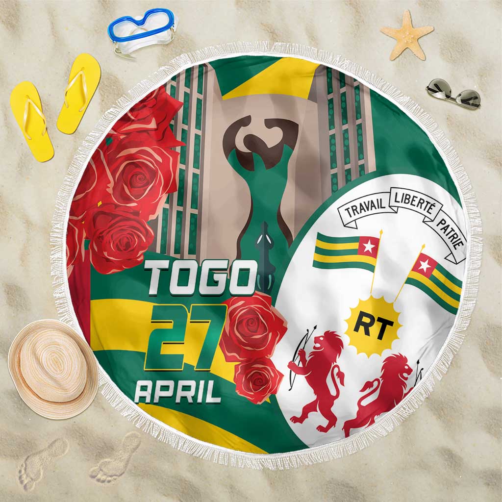 Togo Independence Day Beach Blanket Happy April 27th Coat Of Arms