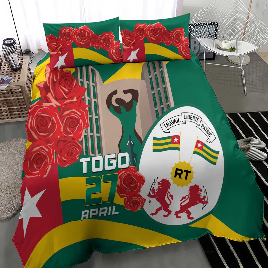 Togo Independence Day Bedding Set Happy April 27th Coat Of Arms