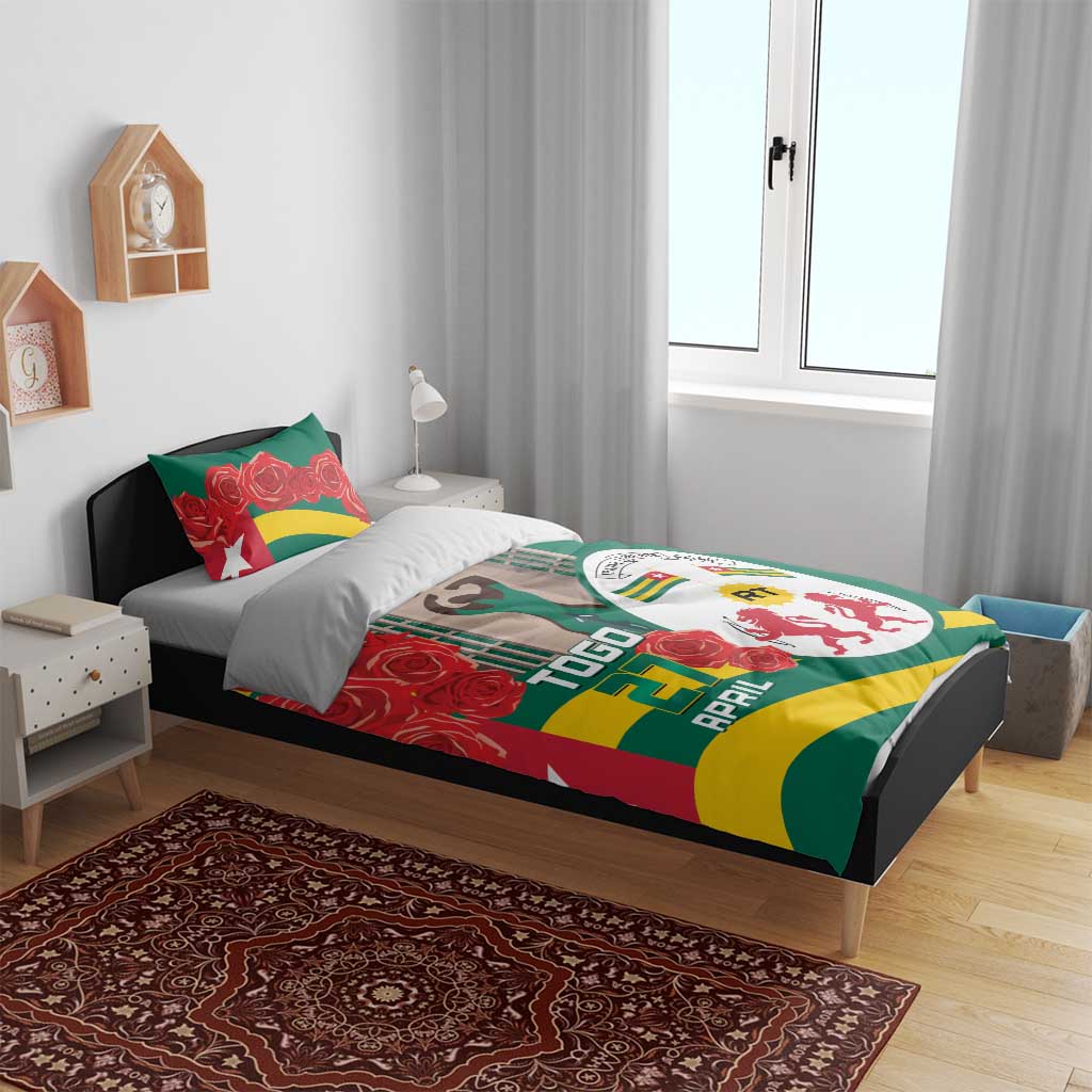 Togo Independence Day Bedding Set Happy April 27th Coat Of Arms