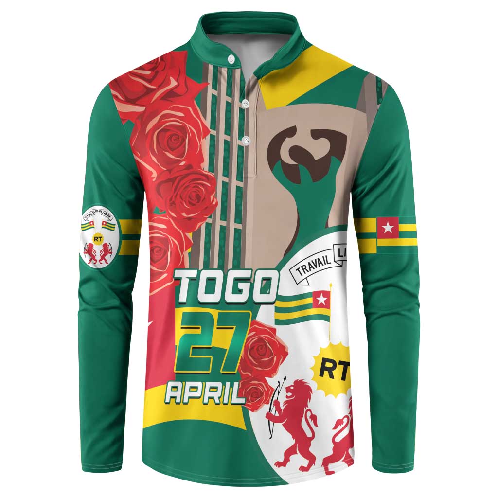 Togo Independence Day Button Sweatshirt Happy April 27th Coat Of Arms