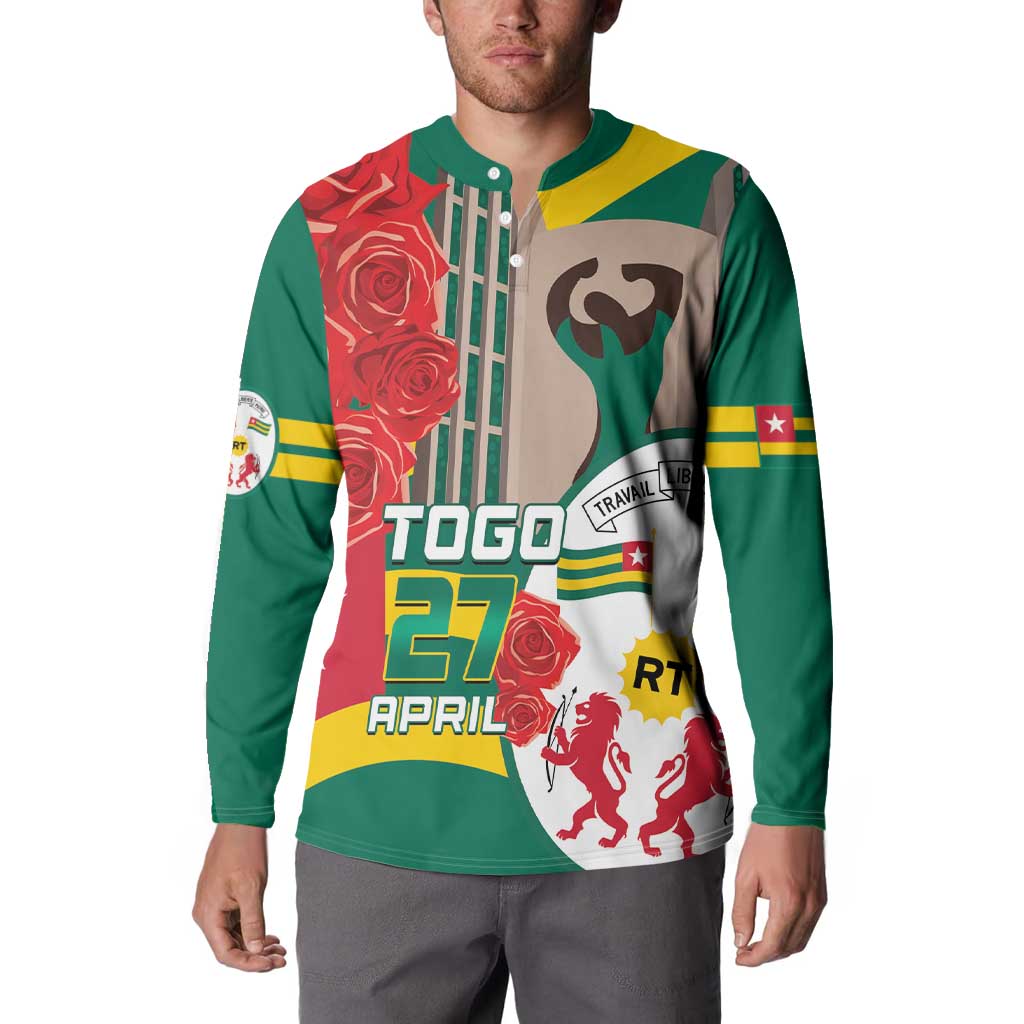 Togo Independence Day Button Sweatshirt Happy April 27th Coat Of Arms