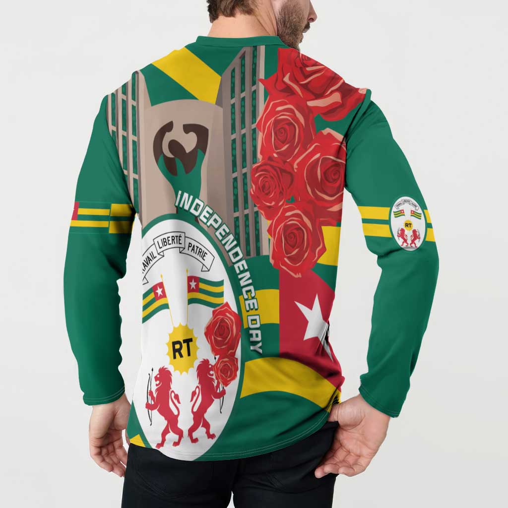 Togo Independence Day Button Sweatshirt Happy April 27th Coat Of Arms