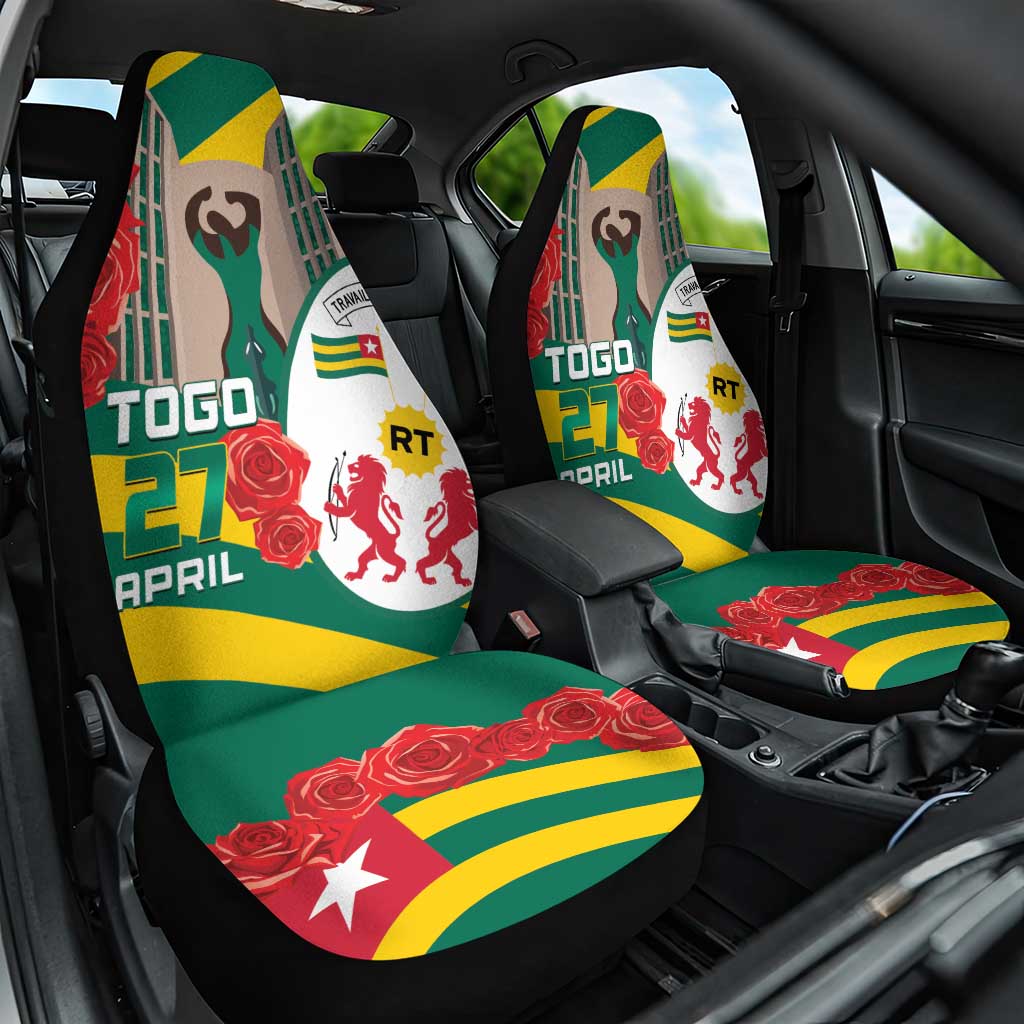 Togo Independence Day Car Seat Cover Happy April 27th Coat Of Arms