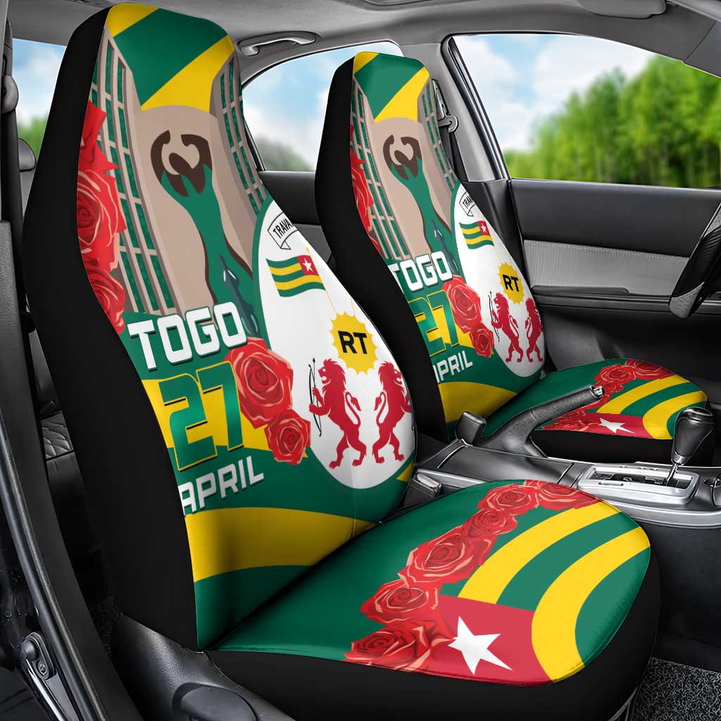 Togo Independence Day Car Seat Cover Happy April 27th Coat Of Arms
