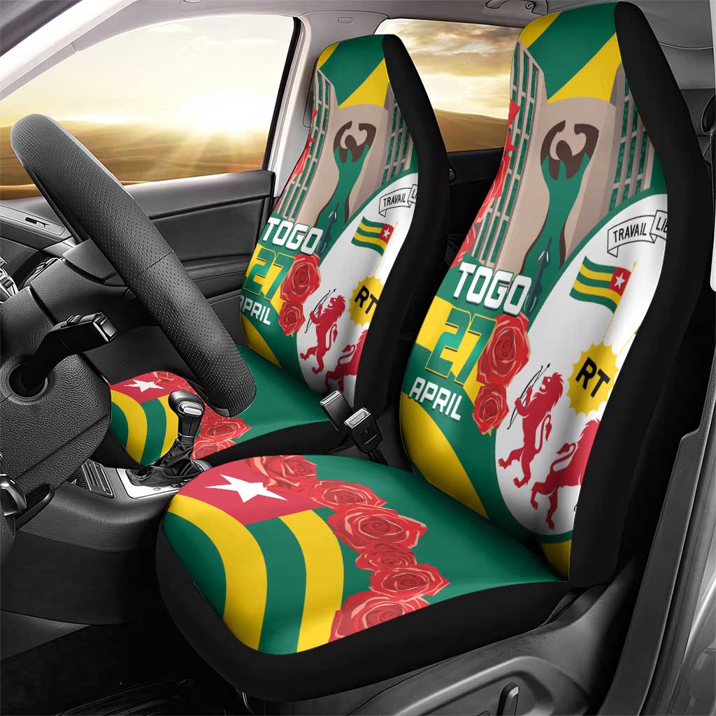 Togo Independence Day Car Seat Cover Happy April 27th Coat Of Arms