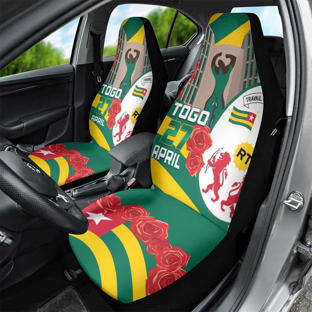 Togo Independence Day Car Seat Cover Happy April 27th Coat Of Arms