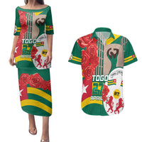 Togo Independence Day Couples Matching Puletasi and Hawaiian Shirt Happy April 27th Coat Of Arms