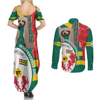 Togo Independence Day Couples Matching Summer Maxi Dress and Long Sleeve Button Shirt Happy April 27th Coat Of Arms