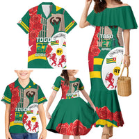 Togo Independence Day Family Matching Mermaid Dress and Hawaiian Shirt Happy April 27th Coat Of Arms