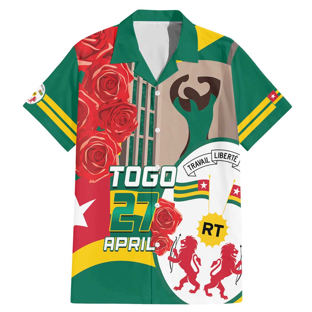 Togo Independence Day Family Matching Mermaid Dress and Hawaiian Shirt Happy April 27th Coat Of Arms