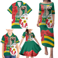 Togo Independence Day Family Matching Puletasi and Hawaiian Shirt Happy April 27th Coat Of Arms